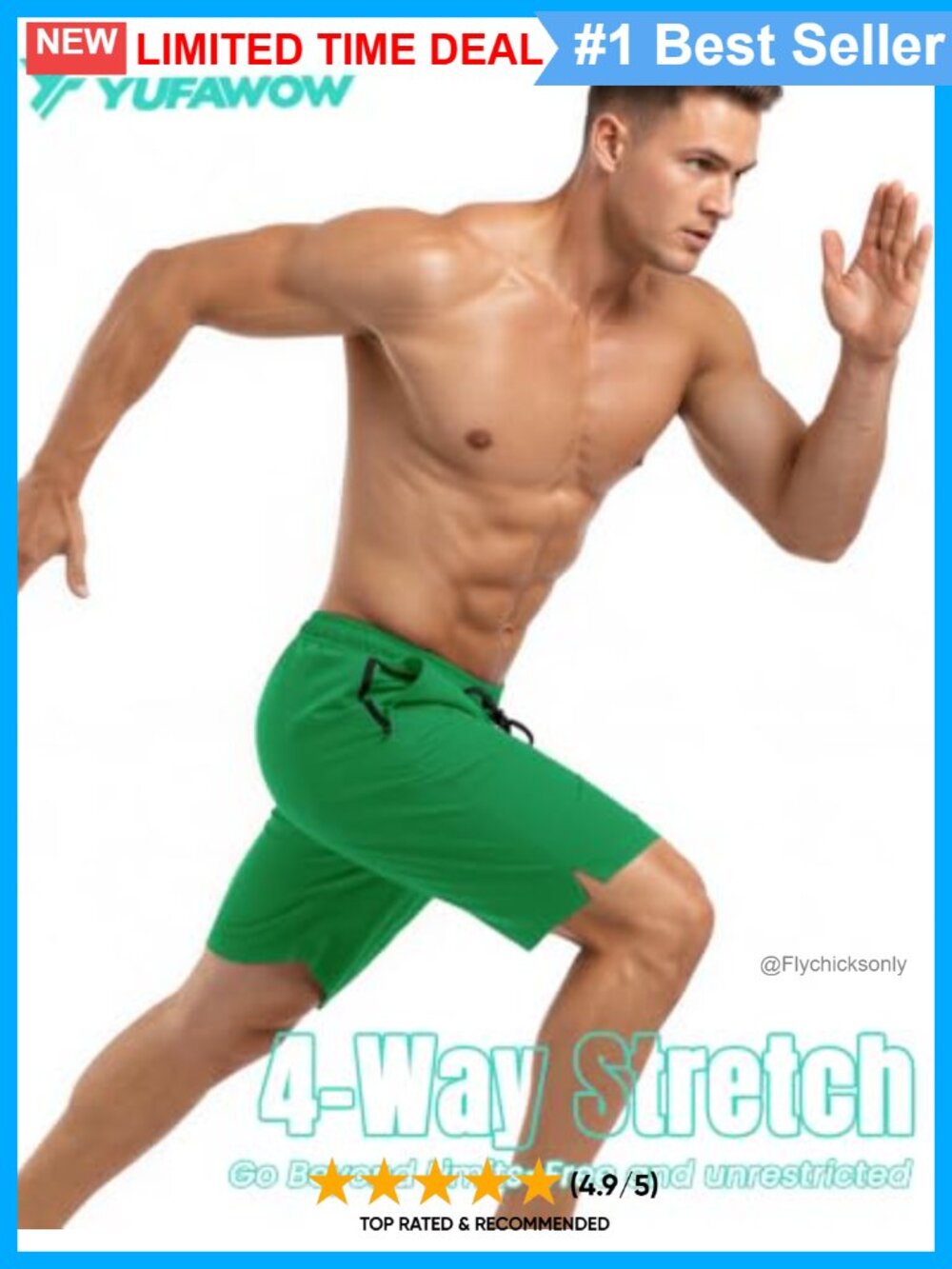 Men's 7 Inch Swim Trunks with Compression Liner Quick Dry Drawstring Beach